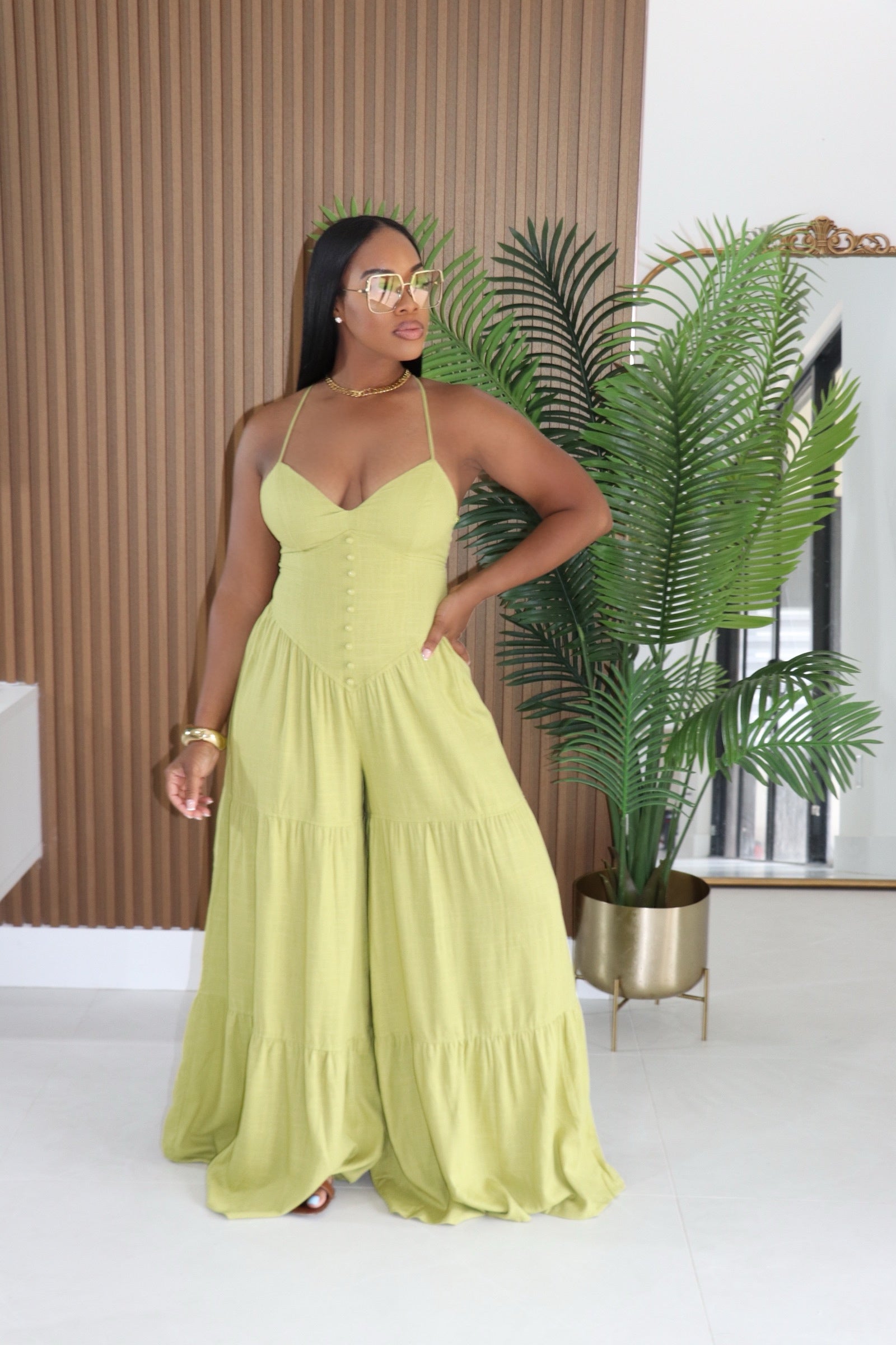 The “Ariah” Jumpsuit (Kiwi) – Chique Me