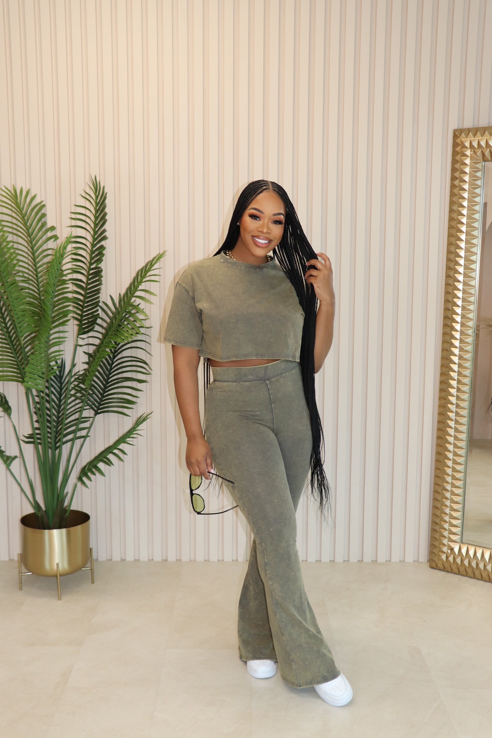 The “Vibe Out” Olive/Yellow Set (Restock) Ships 6/17-6/20