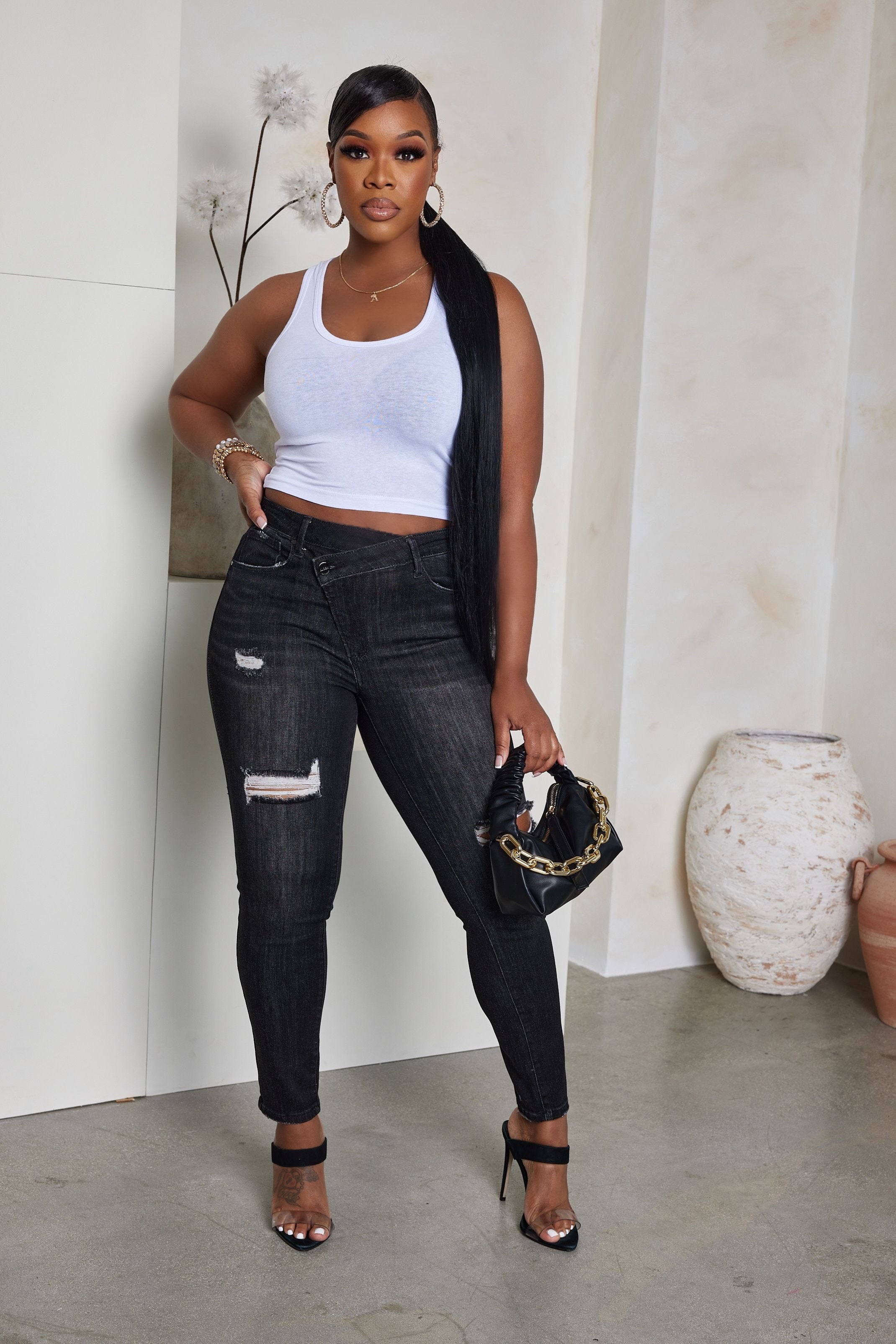 The “Switch Sides” Black Denim Jeans